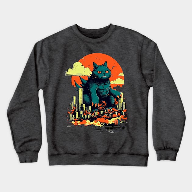 Catzilla Crewneck Sweatshirt by tatadonets